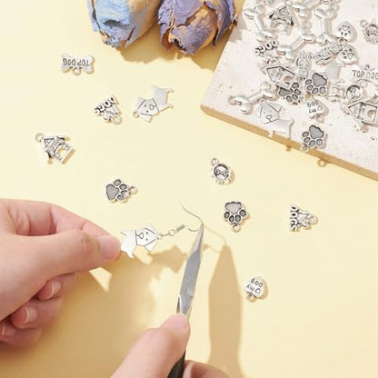 LiQunSweet 50 Pcs 10 Styles Lovely Dog Animal Charms Pet Dog Charm for Bracelet DIY Craftings Jewelry Making - color: Dog Animal Pet Charm_10 Styles
