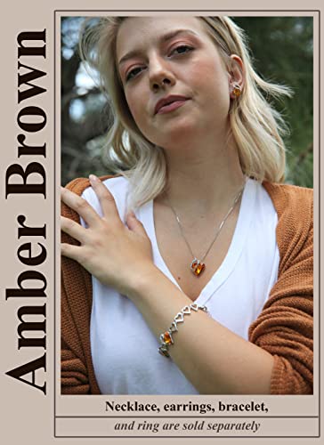 Leafael Infinity Love Women's Adjustable Crystal Heart Ring with Birthstone Crystals Healing Stones, Jewelry Gifts for Women, Birthdays Valentine's Day, Silver-Tone, Open End, Size 6.5-8 - color: 16d-November-Balance-Amber Brown