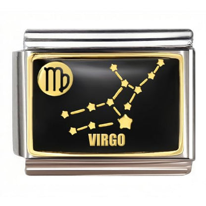 Italian Charm Bracelet Link, 12 Zodiac Constellation, 9mm, Sign Charm - color: Virgo (8.23 ~ 9.22)