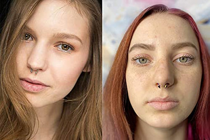 Longita Septum Rings Septum Jewelry 16g 18g Septum Ring Septum Piercing 20g Horseshoe Earring Hoop Lip Ring Silver Black Gold - color: 16g 10mm barbell+pincher