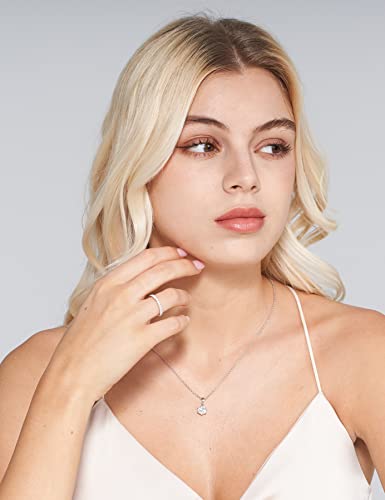 IMOLOVE Moissanite Wedding Band Wedding Rings for Women 925 Sterling Silver Rings with 18K White Gold Plated Eternity Stackable Engagement Ring Anniversary Band Size 3-12 - color: White, size: 3.5, style: A-Half Eternity 0.3CT