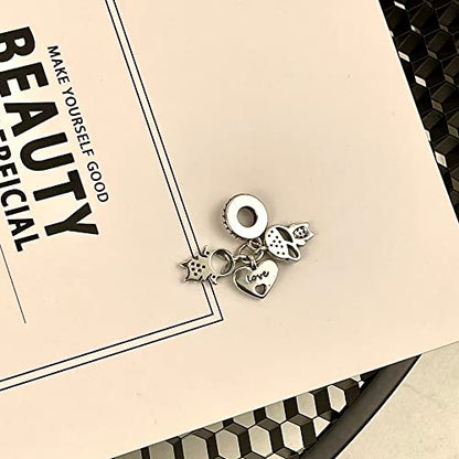 925 Sterling Silver Charm for Bracelet Necklace Women Dangle Pendant Beads | Love Faith Mom Ocean travel Butterfly Party Charm Beads Pendants DIY Jewelry Gift - color: Boy with girl love forever