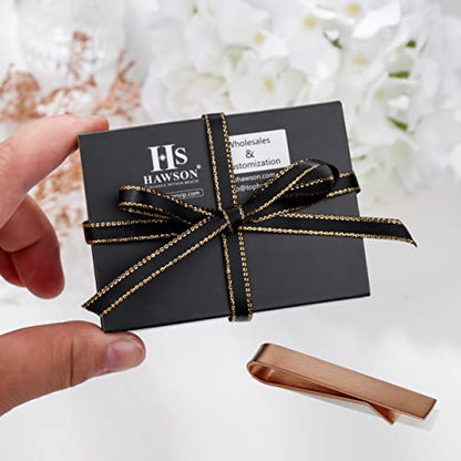 HAWSON Skinny Tie Clip Bar Set, 2 Inch Tie Clip for Men - Wedding, Meeting, Party Gift Set - color: 1 pcs Brushed Coffee