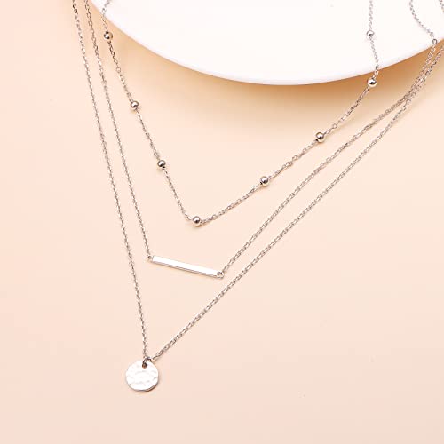 925 Sterling Silver Multilayer Layered Triple Long Chain Necklace for Women - style: Multilayer 3 Triple