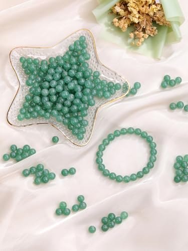 Jovivi 8mm Natural Green Aventurine Gemstone Beads for Jewelry Making,96pcs | Energy Healing Crystals Polished Round Smooth Stone Beads,Genuine Real Stone Beads for Bracelet Necklace - color: Green Aventurine
