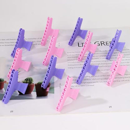 Ondder Pink Purple Butterfly Hair Claw Clips for Styling & Sectioning - Makeup Hair Accessories for Women & Girls - color: Pink & Purple