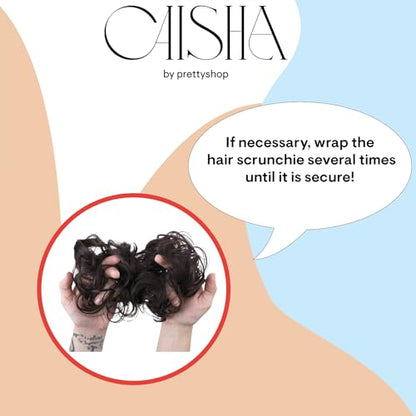 CAISHA Jumbo Hairpiece Scrunchy Updo Voluminous Curly Messy Bun Light Blonde G5L - color: light blonde #22T613 G5L