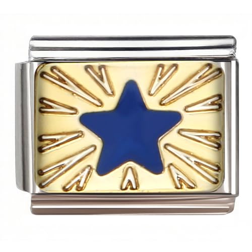 9mm Charm for Italian Charm Bracelet, Stainless Steel DIY Jewelry Chain Links,Sky - color: 001.Star -ICJ594
