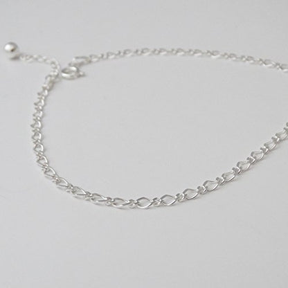 FashionJunkie4Life Sterling Silver Adjustable Link Anklet with Extension, Sterling Silver ankle bracelets for women, Summer bracelets, Foot Jewelry, Boho Jewelry for women - color: Figaro Link