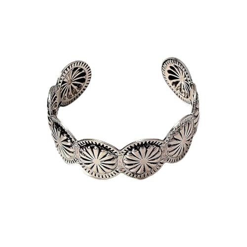 Western Cuff Bracelet for Women Vintage Chunky Turquoise Bangle Bracelet Boho Country Concert Outfits Stackable Wide Cowboy Jewelry - color: Minimalist