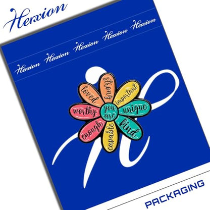 Enamel Pins, Cute Pins for Backpacks, Hat Pins, Novelty Brooch Pins, Backpack Pins, Lapel Pins for Men, Women, Girls, Boys. For Lanyard, Bags, Hats, Caps, Clothing - color: Inspirational Flower