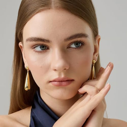Green Crystal huggie gold hoop earrings for women Girls,14K Gold Plated with 925 Sterling Silver Post color Cubic Zirconia dainty cute Earrings| CZ Stud Earring - color: Large Teardrop Earrings