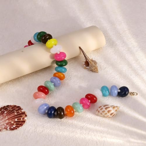 CSIYANJRY99 Chunky Beaded Necklace for Women, Large Colorful Resin Beads Statement Necklace, Boho Summer Beach Vacation Jewelry Gifts - color: Colorful