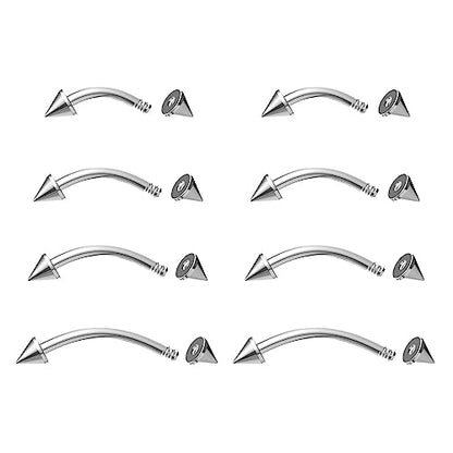 18G/16G/14G Titanium Bent Curved Barbell Eyebrow Rings Piercing