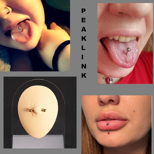 PEAKLINK Internally Threaded Nipple Rings Titanium Nipple Bars Piercing Jewelry 1 Pair Tongue Rings Eyebrow Jewelry Bridge Piercings - color: Silver Nipple Straight Barbell