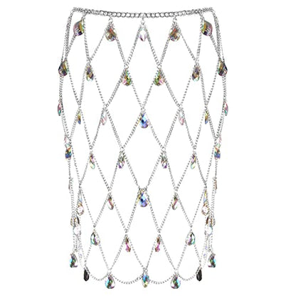 Women's Sexy Suit Body Chain - color: B-Silvery Colour