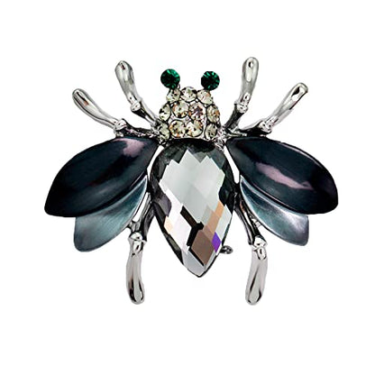 seven wolves Women Crystal Bouquet Brooch Pin All-Match Accessories Rhinestone Brooches and Pins - color: Grey C