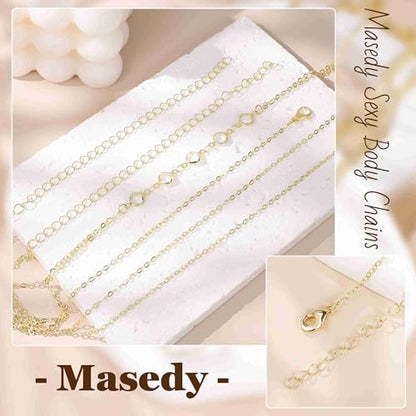 14K Gold Sexy Body Chains for Women Necklace Layered Bikini Bra Chain Crossover Belly Chain Rhinestone Summer Chest Chain Beach Prom Nightclub Body Chain Jewelry - style: Gold G