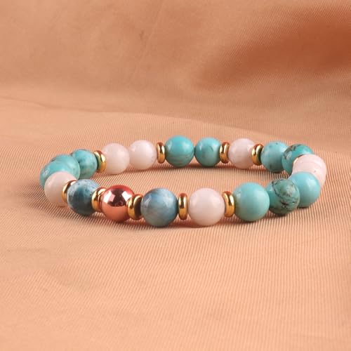 KSQS Healing Stone Bead Bracelet for Women, Natural Gemstones Balance Protection Bracelet, Spiritual Crystal Beads Bracelet Anxiety Relief with Meaning Card - color: Gentle Guardian