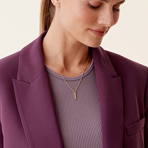 PAVOI 14K Gold Plated Dainty Cubic Zirconia Pendant Necklace for Women | Dot, Elephant, Butterfly, Pineapple, Lock, Knot, Palm Tree, Bow, Smiley Pendant | Layering Chain Necklaces - style: Bar