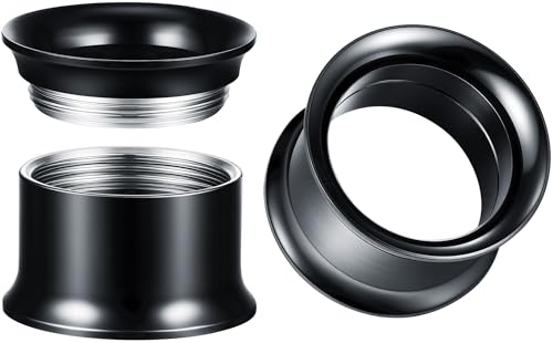 Surigcal Stainless Steel Ear Gauges Tunnels - Internally Threaded Plugs For Ears - Internally Threaded Ear Gauges For Men Women - Double Flare Internal Thread Screw-Fit Gauge Flesh Tunnel Earrings - color: Black, size: 12mm (1/2")