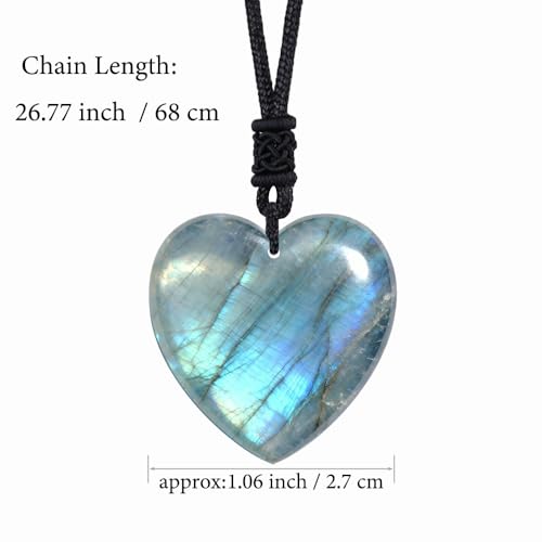 Anjiucc Natural Gemstone Tree of Life Black Obsidian/Golden Obsidian Pendant Necklace for Male and Female Necklace - color: Heart-Shaped