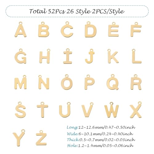 Craftdady Letter Charms Capital Pendants Mixed A-Z Initial Letter Number Charms DIY Bracelet Necklace Pendants for Jewelry Making, Gold, Antique Silver, Platinum - color: Real 18K Gold Plated