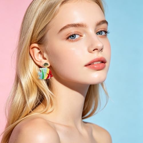 Cute Acrylic Tropical Fish Earrings Creative Parrot Hornbill Drop Dangle Earrings Stylish Animal Statement Earrings Daily Wear Jewelry for Women - color: Colorful Fish