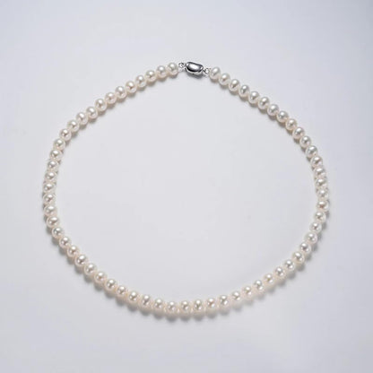 White Genuine Freshwater Cultured Pearl Necklace For Women And Men | Full Sizes from 3mm to 14mm Freshwater Pearls, AAA Grade & Above, A Love Gift Choice For Anniversaries And Birthdays - size: 6-7mm, 20in