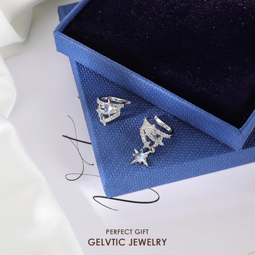 Cute Butterfly Cartilage Clip on Earrings for Women Non Pierced Huggie Ear Cuff Y2K Statement Silver Clip Stud Earrings Granddaughter Daughter Valentines Birthday Graduation Jewelry Gift - color: EA316-Silver Star Clip
