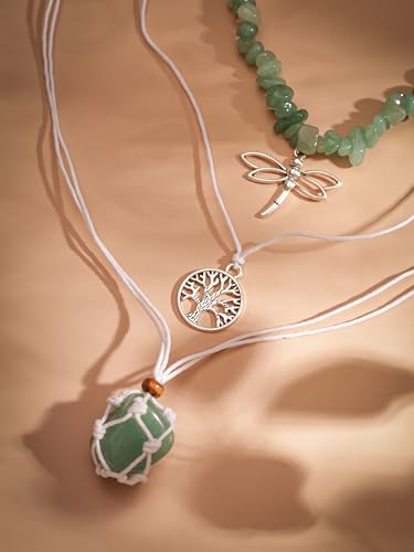 MINACHI Bohemian Retro Style Multi Layer Necklace, Green Crystal Sun and Floral Pendant, Ethnic Jewelry for Women - style: Necklace NEC.010