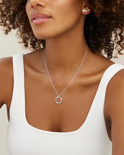Stackable Silver Plated Layered Choker Necklaces for Women | Stacked Stacking Layering Dainty Silver Plated Necklace, Beach Circle Paperclip Pendant Chain Necklaces Trendy, Jewelry Set - color: 3PCS / Twisted Circle & 2 Chains - Silver