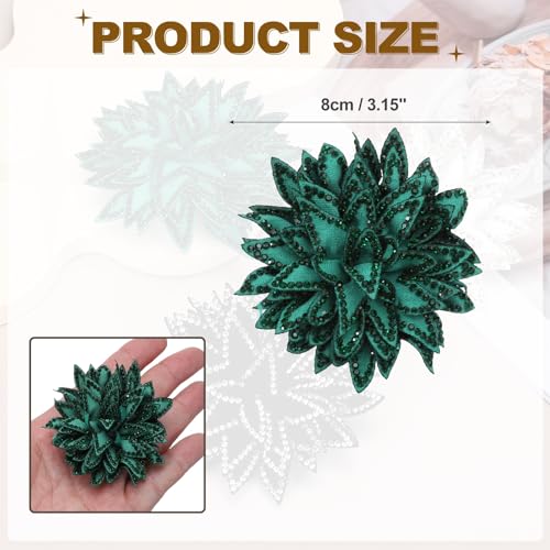 PATIKIL Flower Brooch Pin for Women, Rhinestone Rose Flower Brooch Dainty Fabric Floral Boutonnieres for Women - color: Green