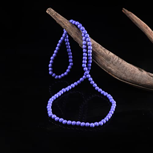 COLORFUL BLING 8MM Natural Wood Bead Necklace Africa Wooden Chain Statement Unisex Chunky Strand Necklaces Hip Hop Jewelry - color: purple