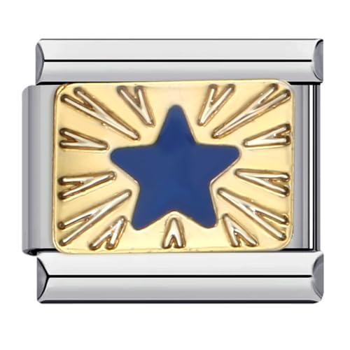 9mm Charm for Italian Charm Bracelet, Stainless Steel DIY Jewelry Chain Links,Sky - color: 001.Star -ICJ594