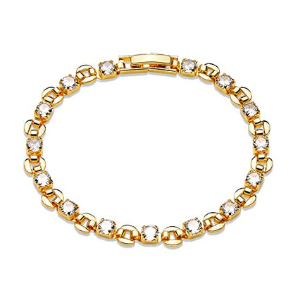 LOYATA Chain Bracelet Gold Link 14K Gold Plated Dainty Pearl Bracelet Simple Jewelry Gift for Women - style: Buckle