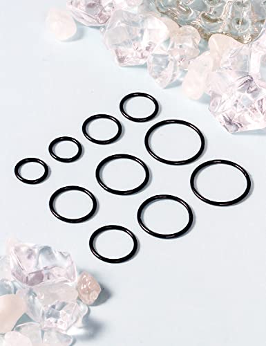 Vsnnsns 14G 16G Septum Nose Rings Hoops Lip Ring Piercing Jewelry 316L Surgical Steel Hinged Segment Clicker Cartilage Tragus Helix Conch Rook Daith Lobe Earrings Hoops Piercing Jewelry for Women Men - color: 16G-Black