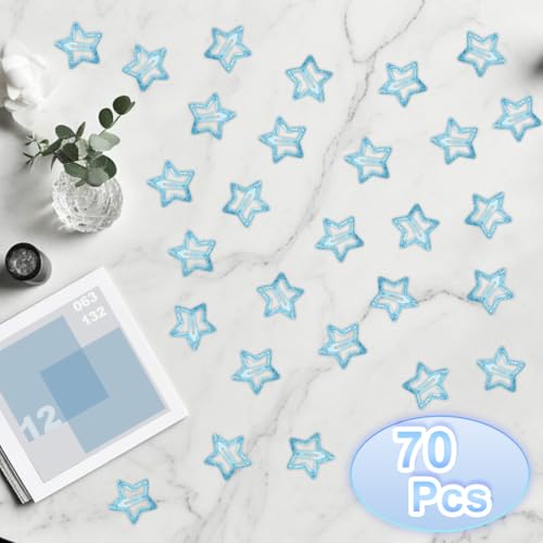 70 Pcs Metal Glitter Snap Hair Clips for Women,Small Snap Barrettes for Women Girls Thick Fine Hair (Blue) - color: Blue