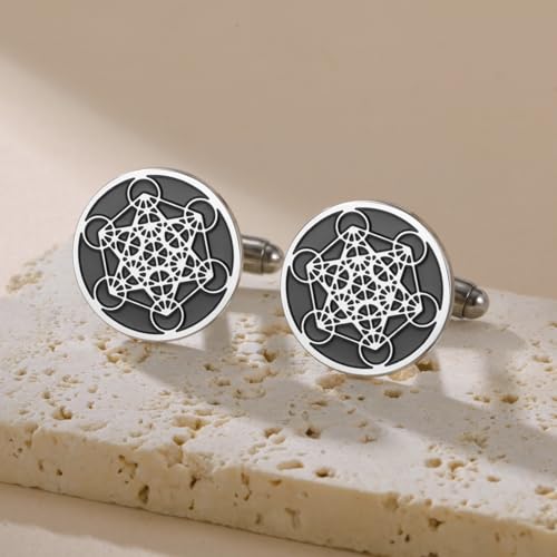 Cufflinks for Men Delicate Stainless Steel Wedding Business Cufflinks Gifts for Groom Husband French Shirt Accessories - style: Geometric-Silver