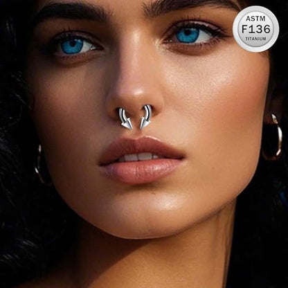 Ruifan 20G 18G 16G 14G 12G 8G 6G 4G 2G Horseshoe Nose Ring Titanium Septum Rings Piercing Jewelry Internally Threaded Gauges Cartilage Conch Helix Rook Lip Tragus Earring Hoop Eyebrow For Women Men - size: Spike: 8G - 12MM