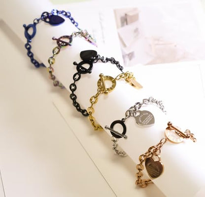Heart Charm Bracelet Plated 18K Gold/Silver/Rose Gold Bible Scripture Heart Bracelet for Women Jewelry Gift Zircon Her Link Chain OT Clasp Stainless Steel Birthday - color: Black, size: 7.1 inch