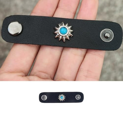 4Pcs Scarf Ring Western Bandana Slide For Women Men Genuine Leather Wild Rag Clip Neckerchief Holder Cowboy Accessories Clothing Cinch Buckle - color: Silver B