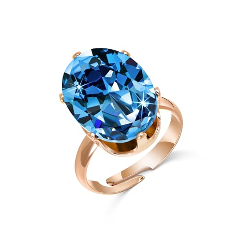 Linawe Cubic Zirconia Imitation Diamond Moissanite Rings for Women, 14K Gold/Rose Gold/Silver Adjustable Chunky Ring, Costume Rhinestone Jewelry for Wedding Engagement | Costume Jewelry, Copper, Large, Cocktail, Birthstone, Rhinestone, Gemstone, Cubic Zir