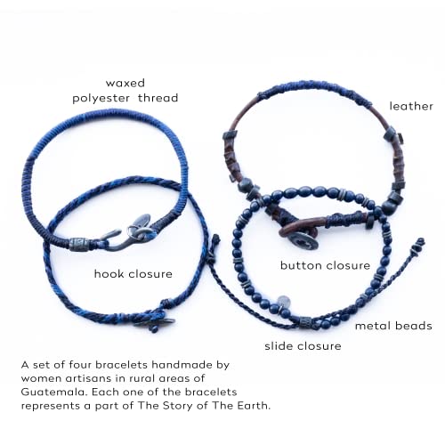 Wakami Charm Bracelet Stack Beaded Stackable Bracelets for Women - color: Blue | 7.5IN