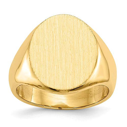 Roy Rose Jewelry Mens Large Signet Ring Custom Personalized with Free Engraving Available of Initials or Monogram ~ Size 10.25 in Solid 14K Yellow Gold
