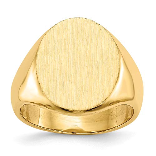 Roy Rose Jewelry Mens Large Signet Ring Custom Personalized with Free Engraving Available of Initials or Monogram ~ Size 10.25 in Solid 14K Yellow Gold