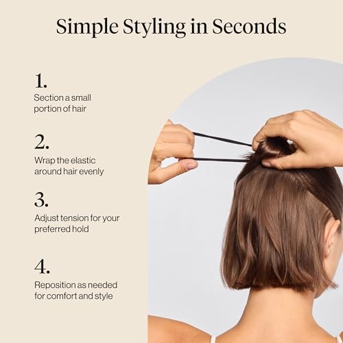 Kitsch Seamless Hair Ties No Damage - Stretchy Hair Bands - Black, 8pcs | Strong All-Day Hold Hair, Rubber Bands For Hair, Ponytail Holders – Hair Accessories for Everyday Use - color: Black (Pack of 8)
