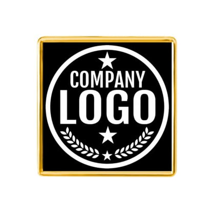 Custom Lapel Pins With Logo - Custom Pins Customized Buttons for men Customized Pin Bulk - color: Square-Gold