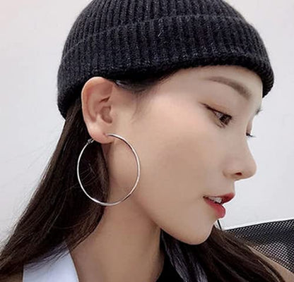 1 Pairs Stainless Steel Clip On Hoop Earrings for Women Fake Hoop Earrings Spring Hoop Earrings for Non-Pierced Ears Durability and Professional