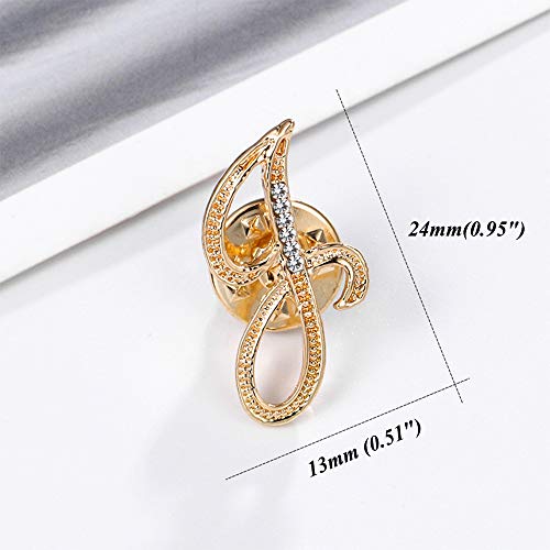 Initial Letter Brooch Pin Small Lapel Pin Tie Tack Name Personalized Gifts for Women Men Gold A-Z - style: F1